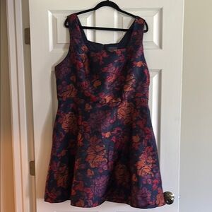 ModCloth Red and Orange Floral Dress